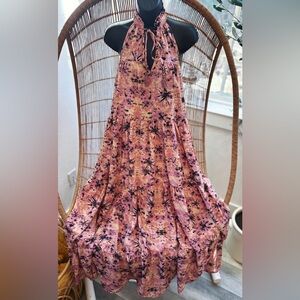Anthropologie Boemo Maxi Dress Size Medium Pink Floral Sleeveless Women’s Boho